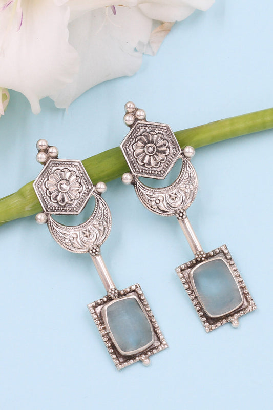Hydro Stone Geometric Dangler Earrings 