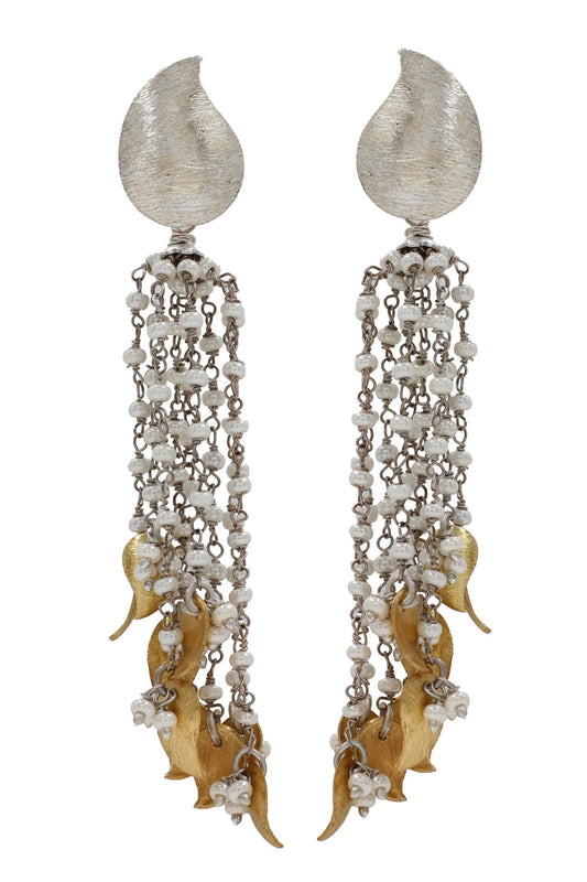 Paisley Pearl Tassel Earrings 