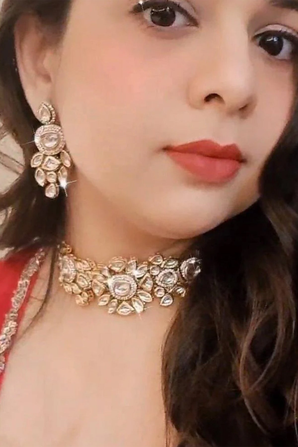 Kundan Floral Choker & Earring Set 