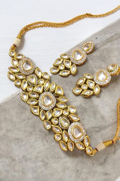 Kundan Floral Choker & Earring Set 