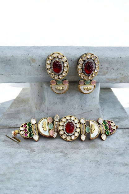 Jadau Stone Embellished Choker Set 
