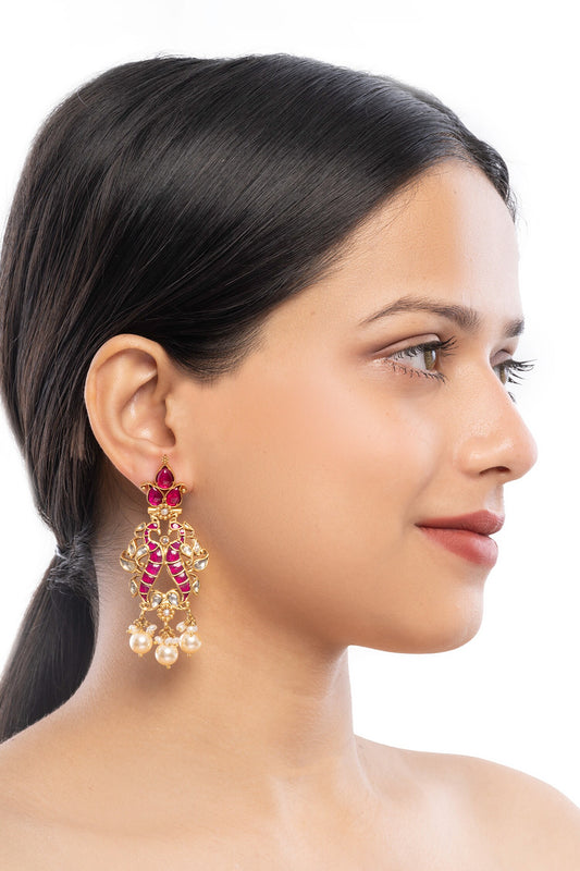 Gold Plated Paisley Shaped Earrings 