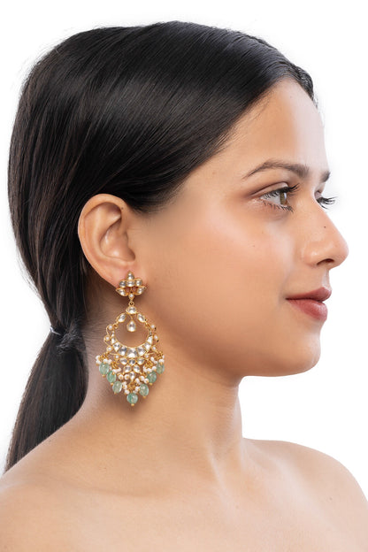 Gold Stone Embellished Chandbalis 