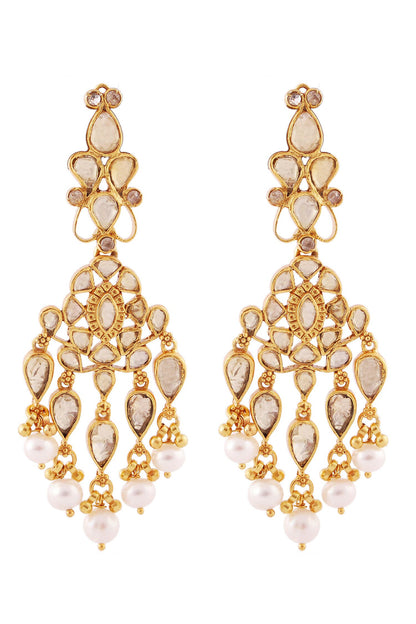 Kundan Pearl Embellished Danglers 