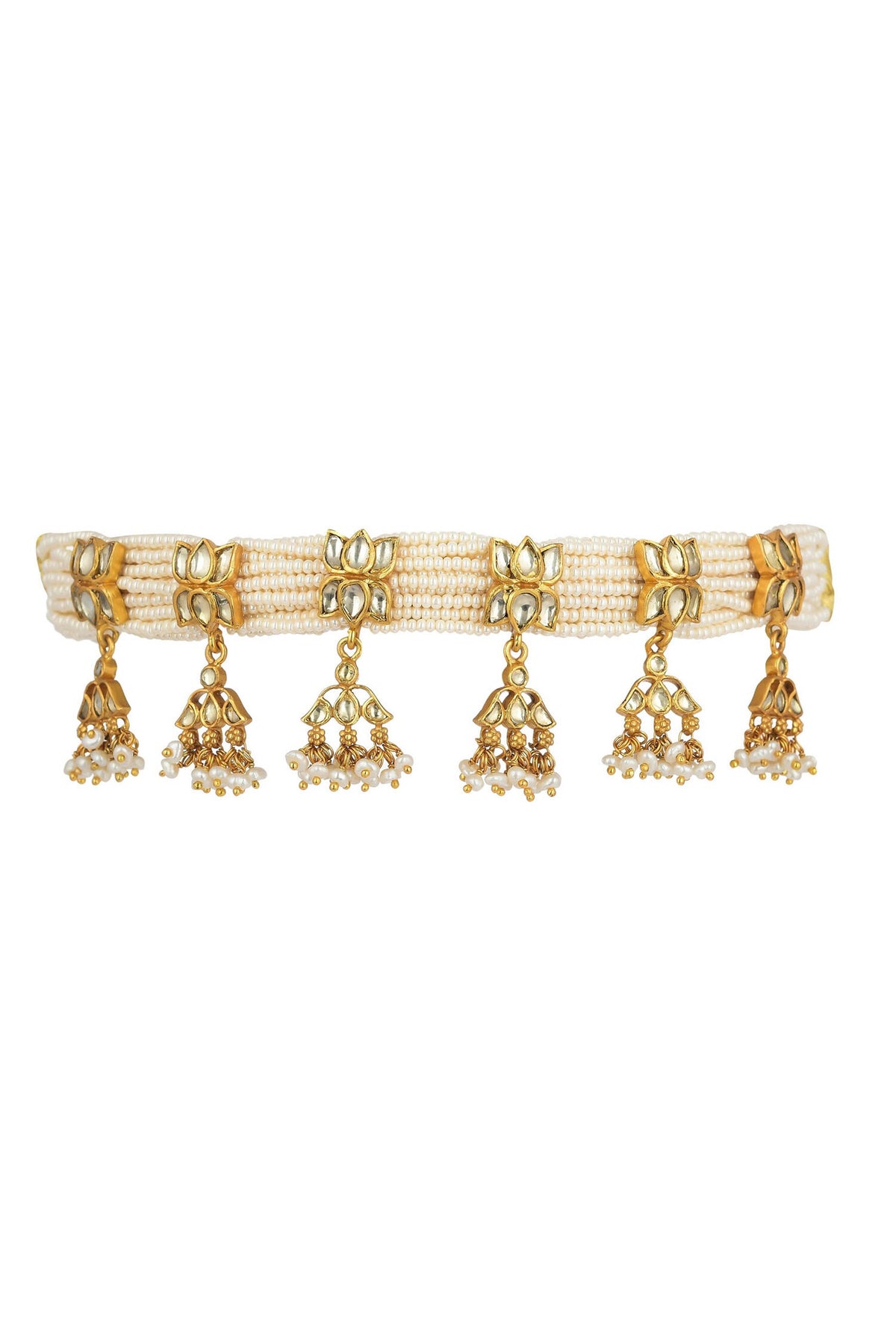 Kundan Pearl Embellished Choker Set 