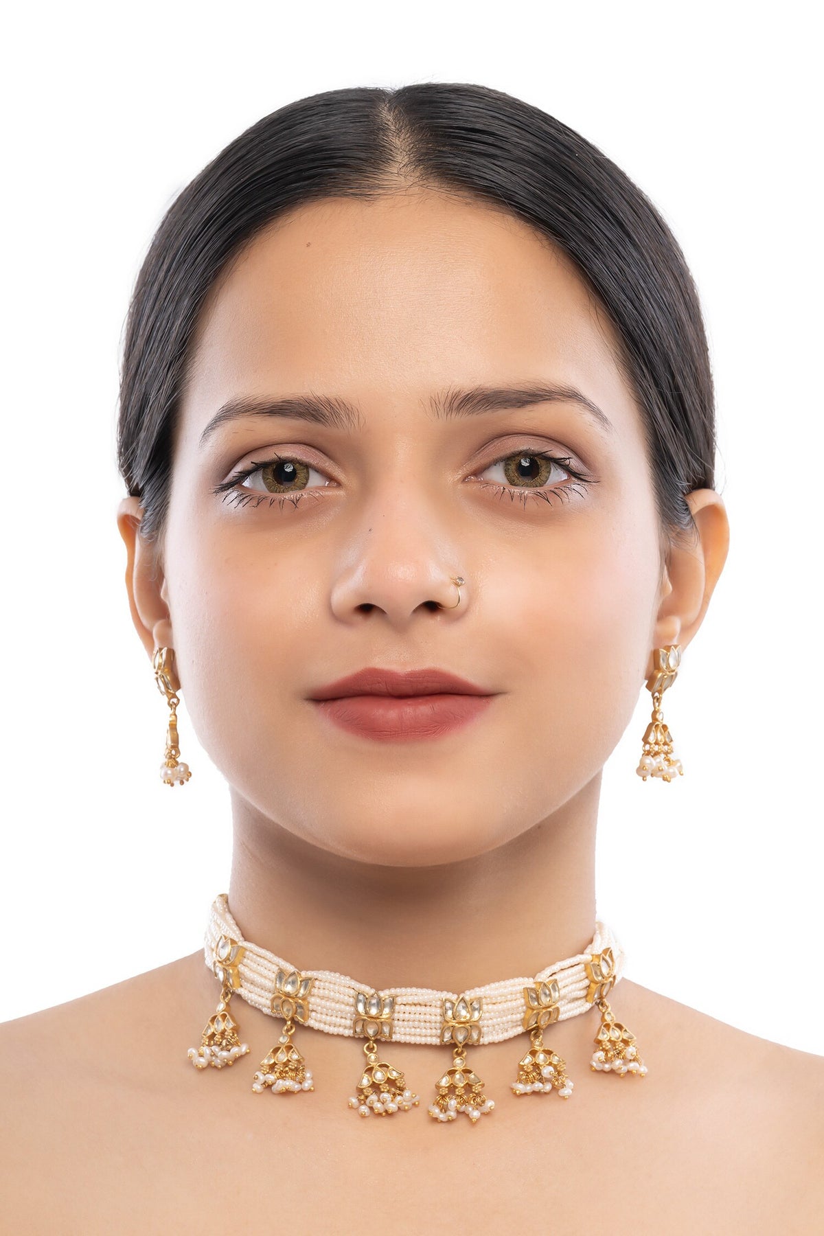 Kundan Pearl Embellished Choker Set 