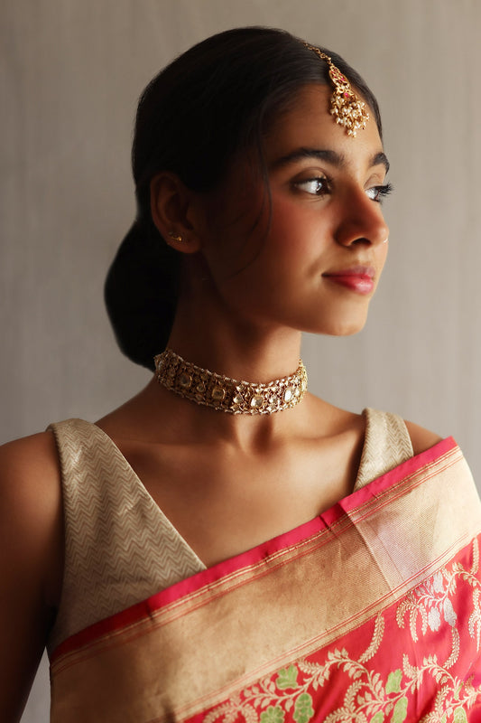 Kundan Pearl Embellished Choker 