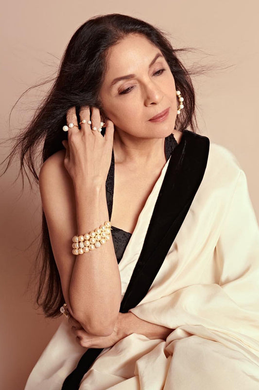 Gold Plated Pearl Embellished Ring Set 