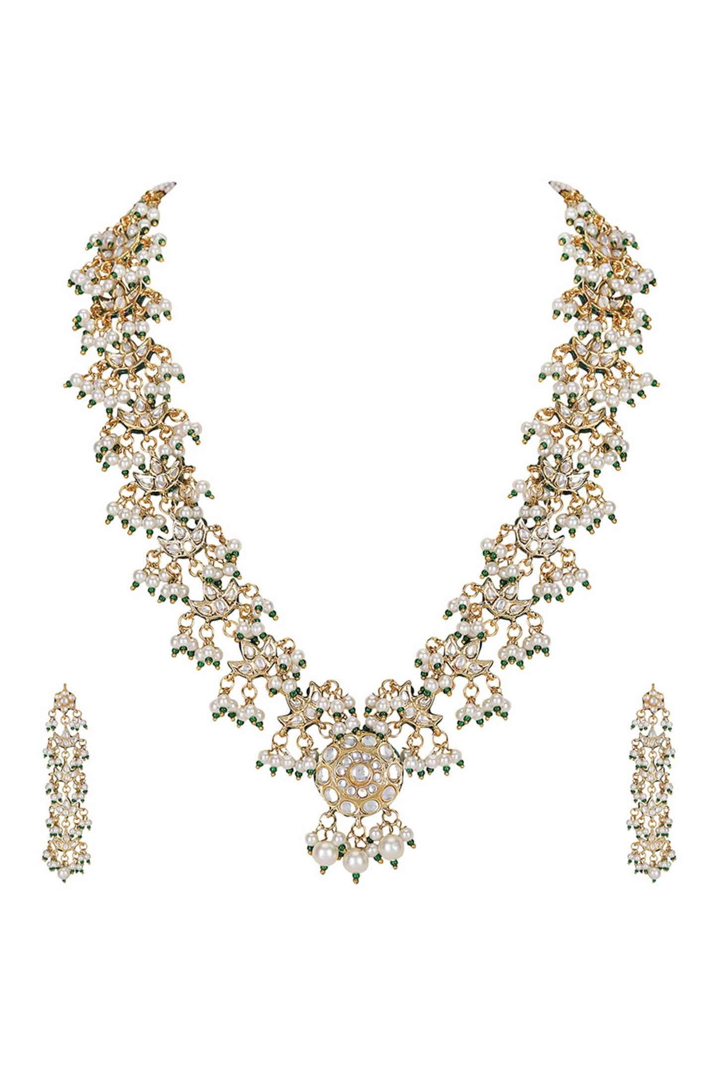 Kundan Bead Embellished Necklace Set 
