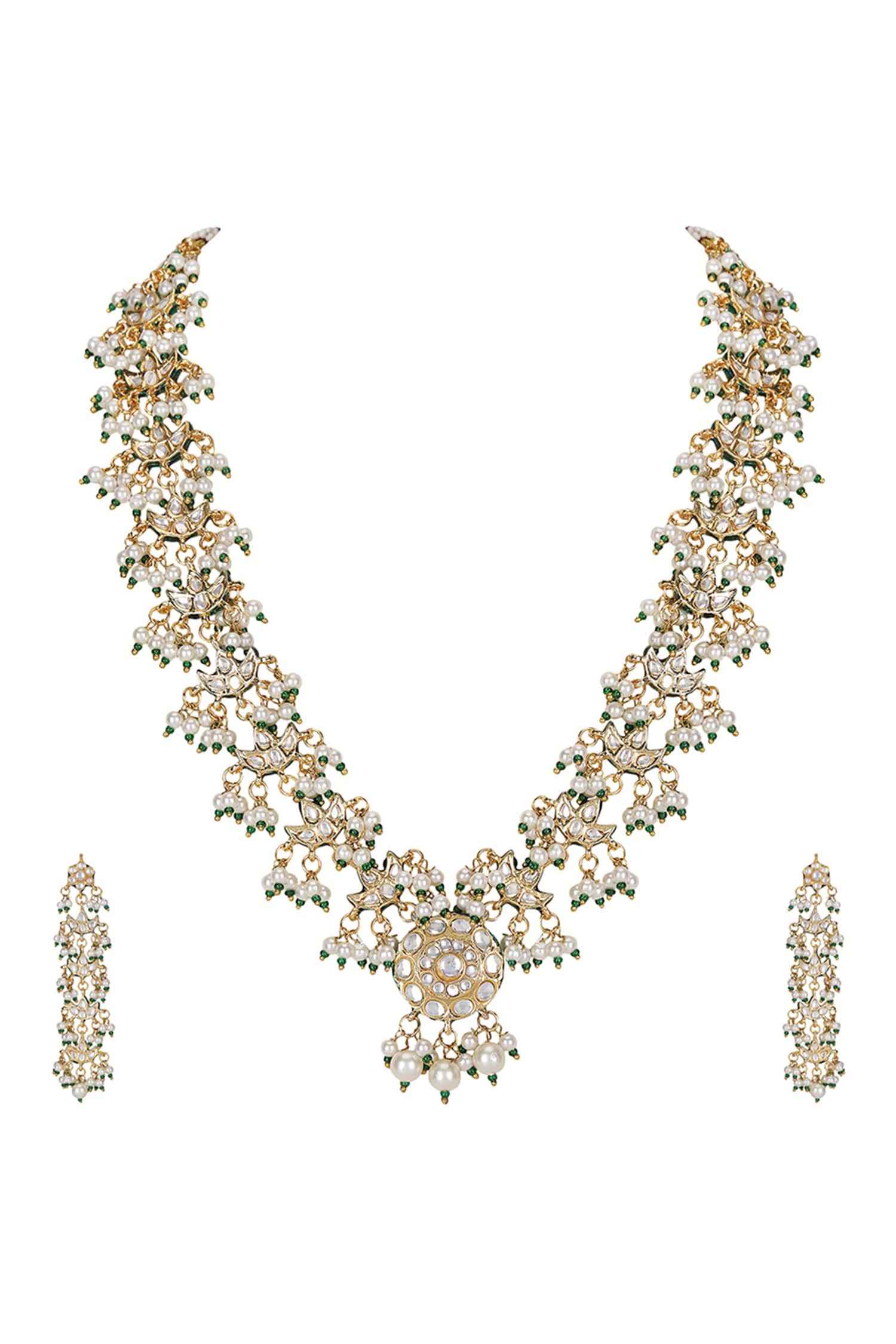Kundan Bead Embellished Necklace Set 