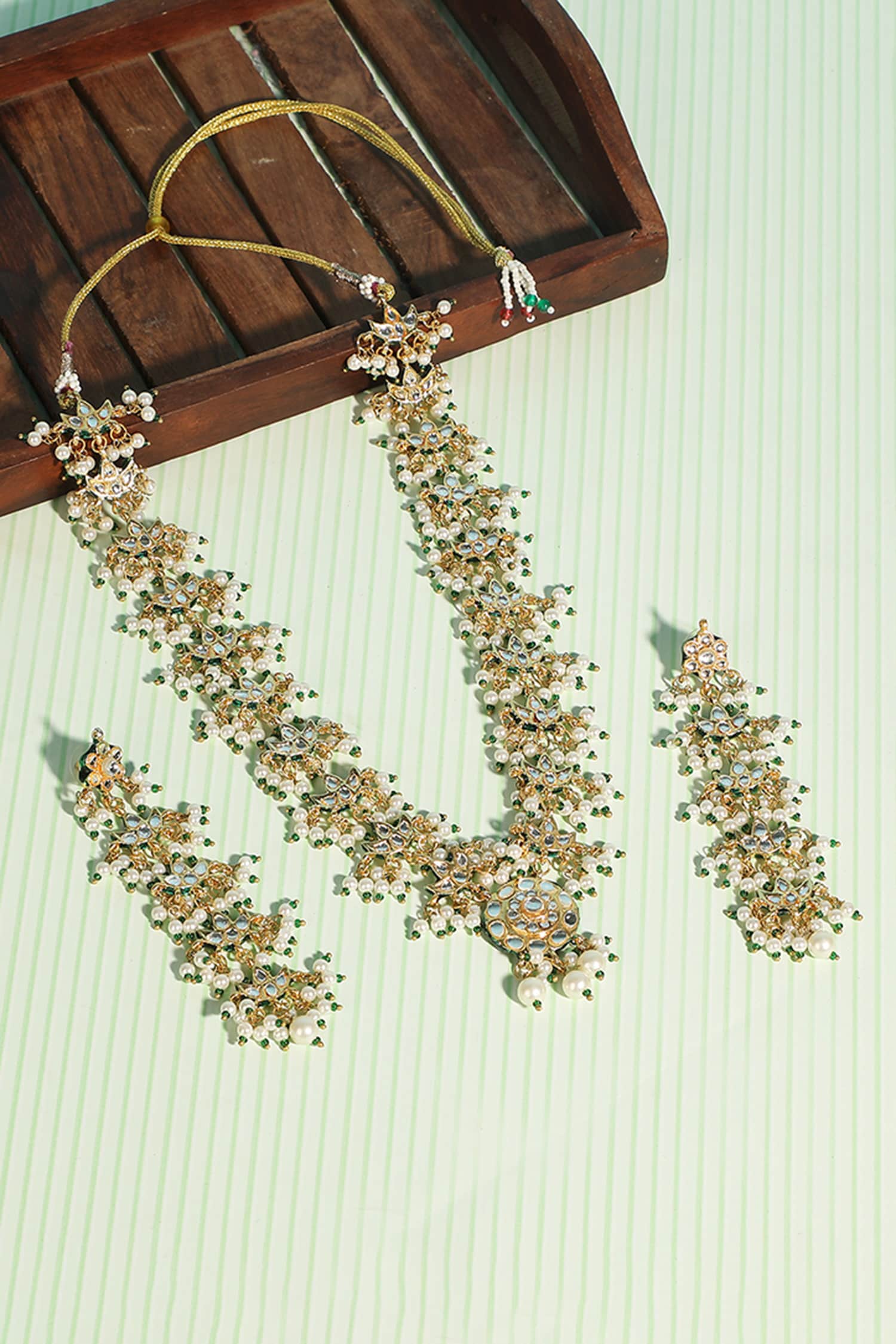 Kundan Bead Embellished Necklace Set 