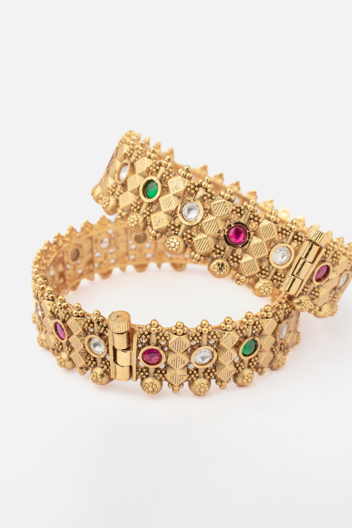 Carved Temple Bangles Set 
