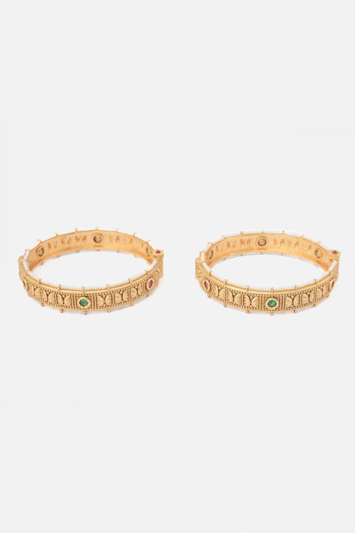 Crescent Carved Bangles Set 