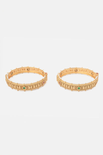 Crescent Carved Bangles Set 