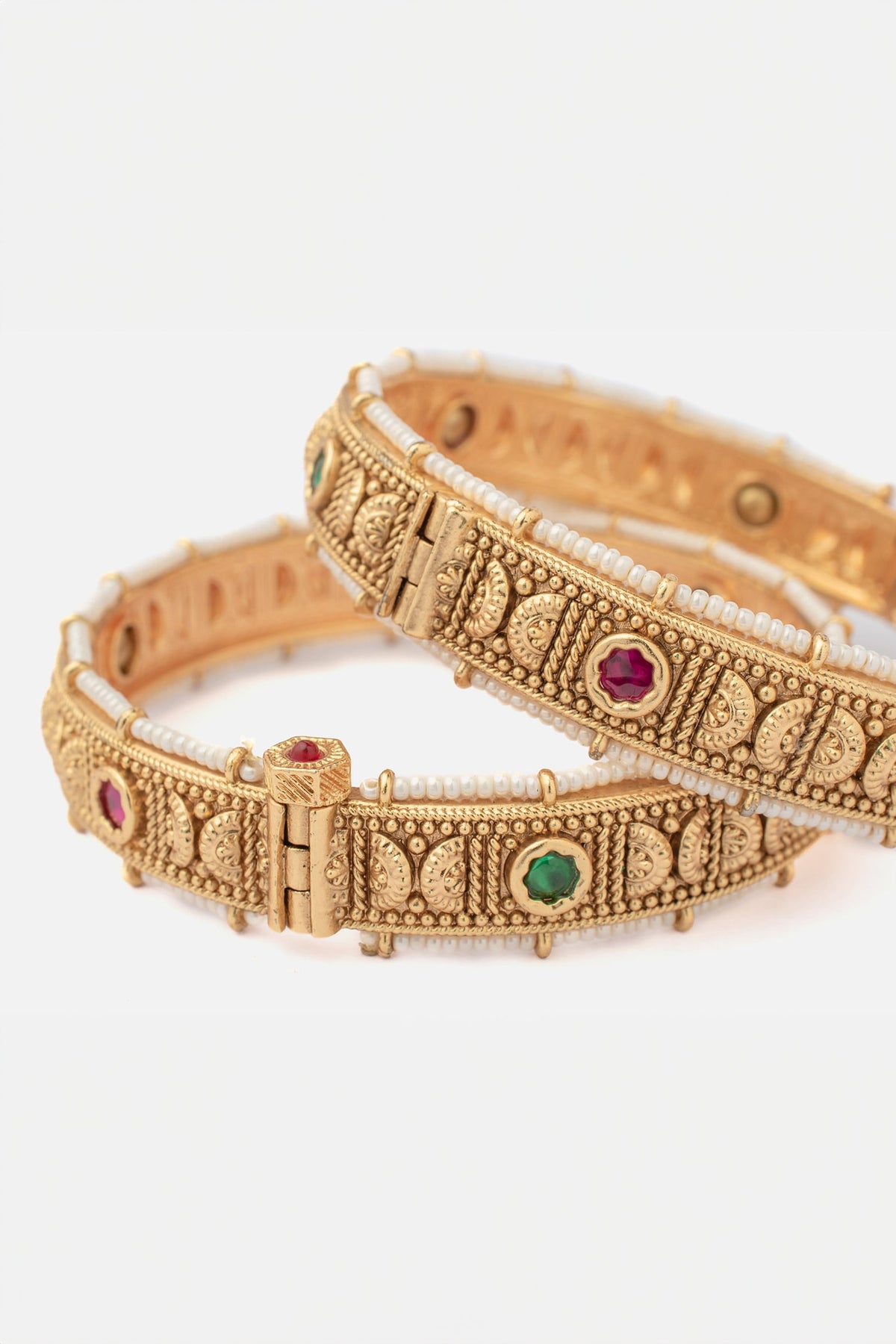 Crescent Carved Bangles Set 