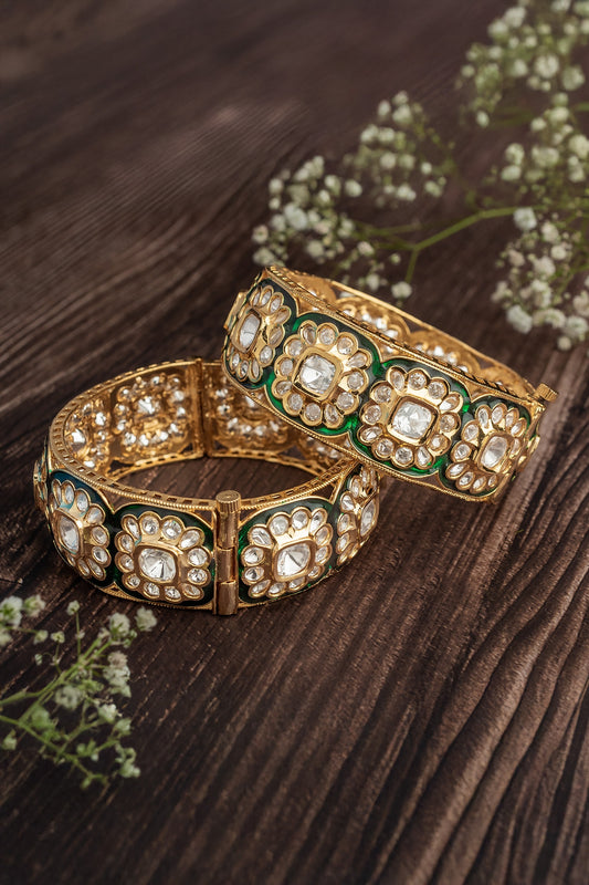 Bahar Kundan Polki Bangles Set 