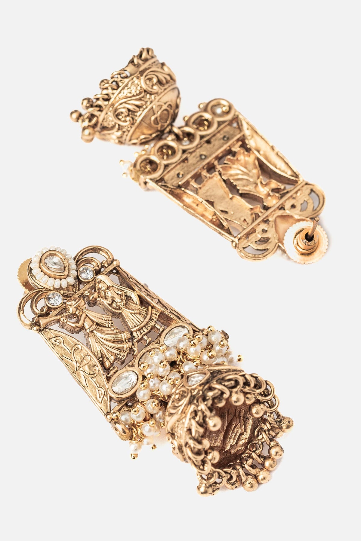 Folklore Carved Jhumka Earrings 