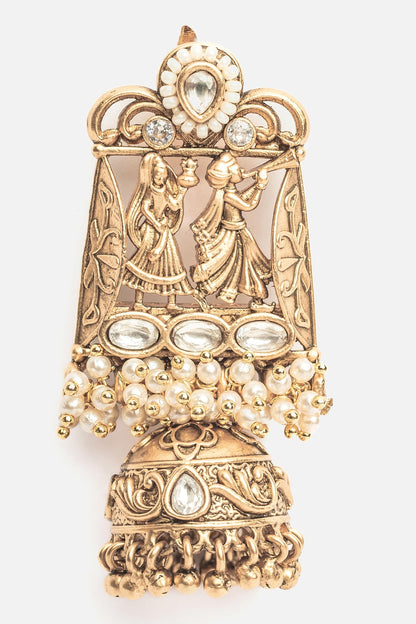 Folklore Carved Jhumka Earrings 