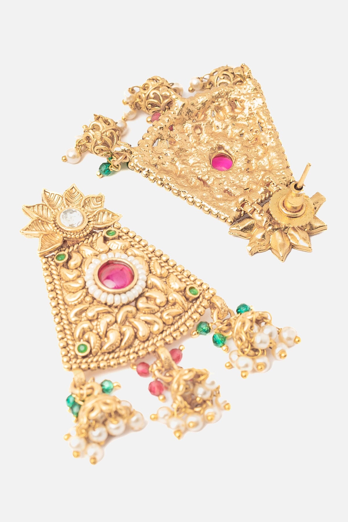 Gold Ornate Blossom Choker Necklace Set 