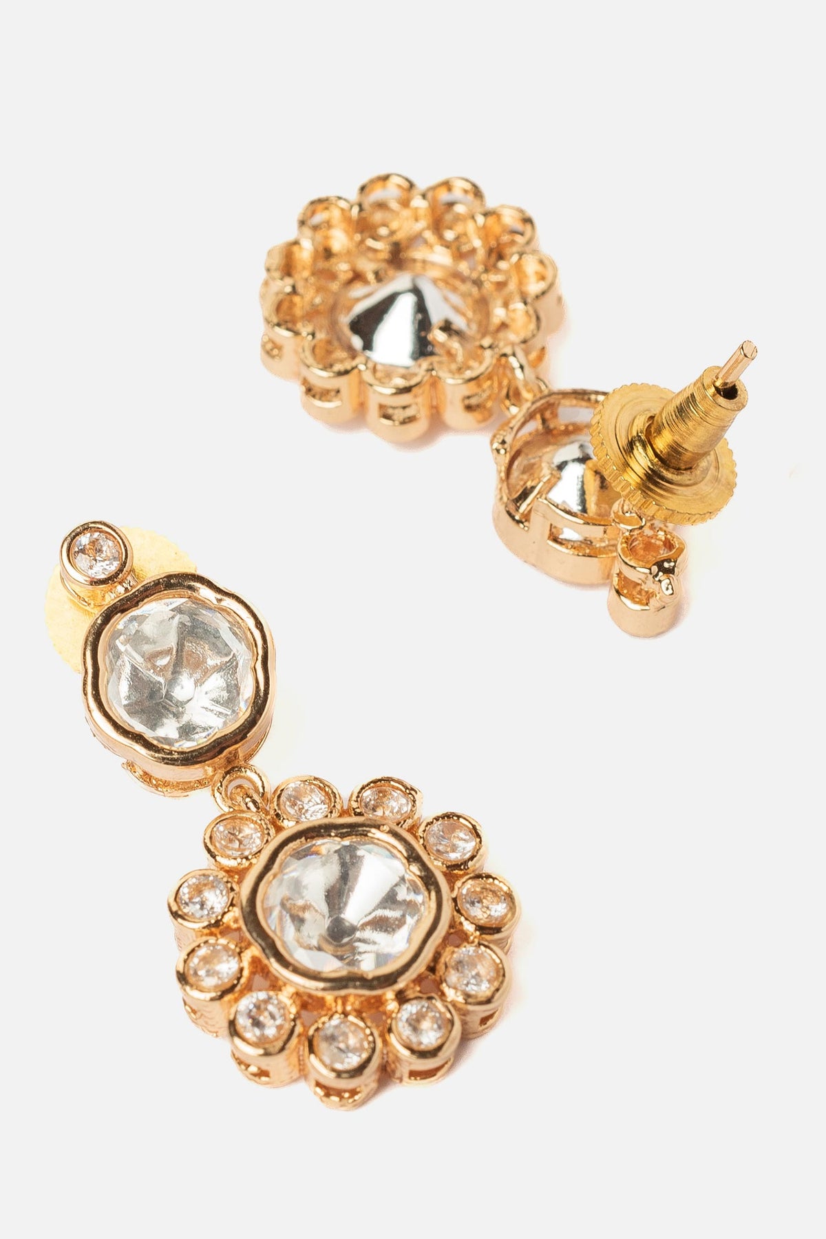 Gold Stone Embellished Necklace & Earring Set 