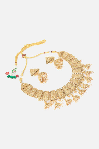 Phool Vine Carved Necklace Set 