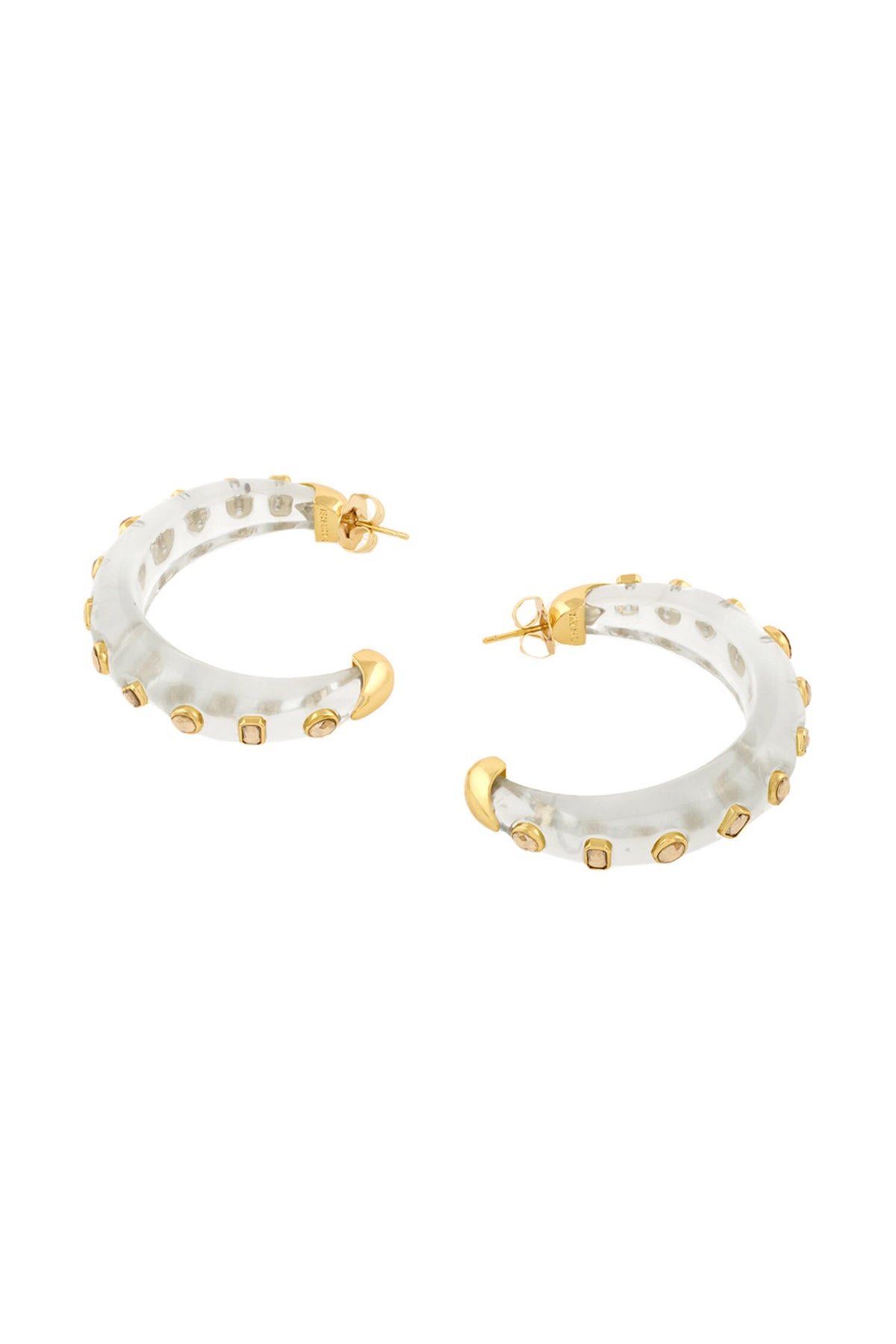 Crystal Embellished Hoop Earrings 