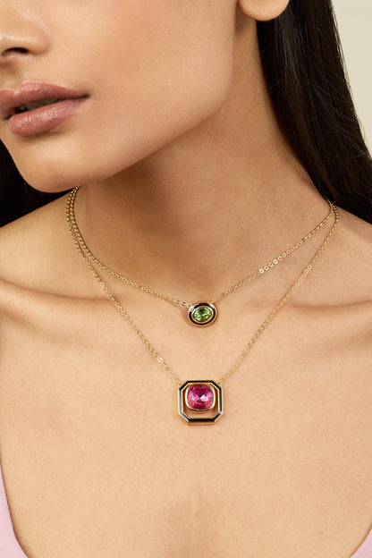 Layered Necklace with Crystal Embellishment 
