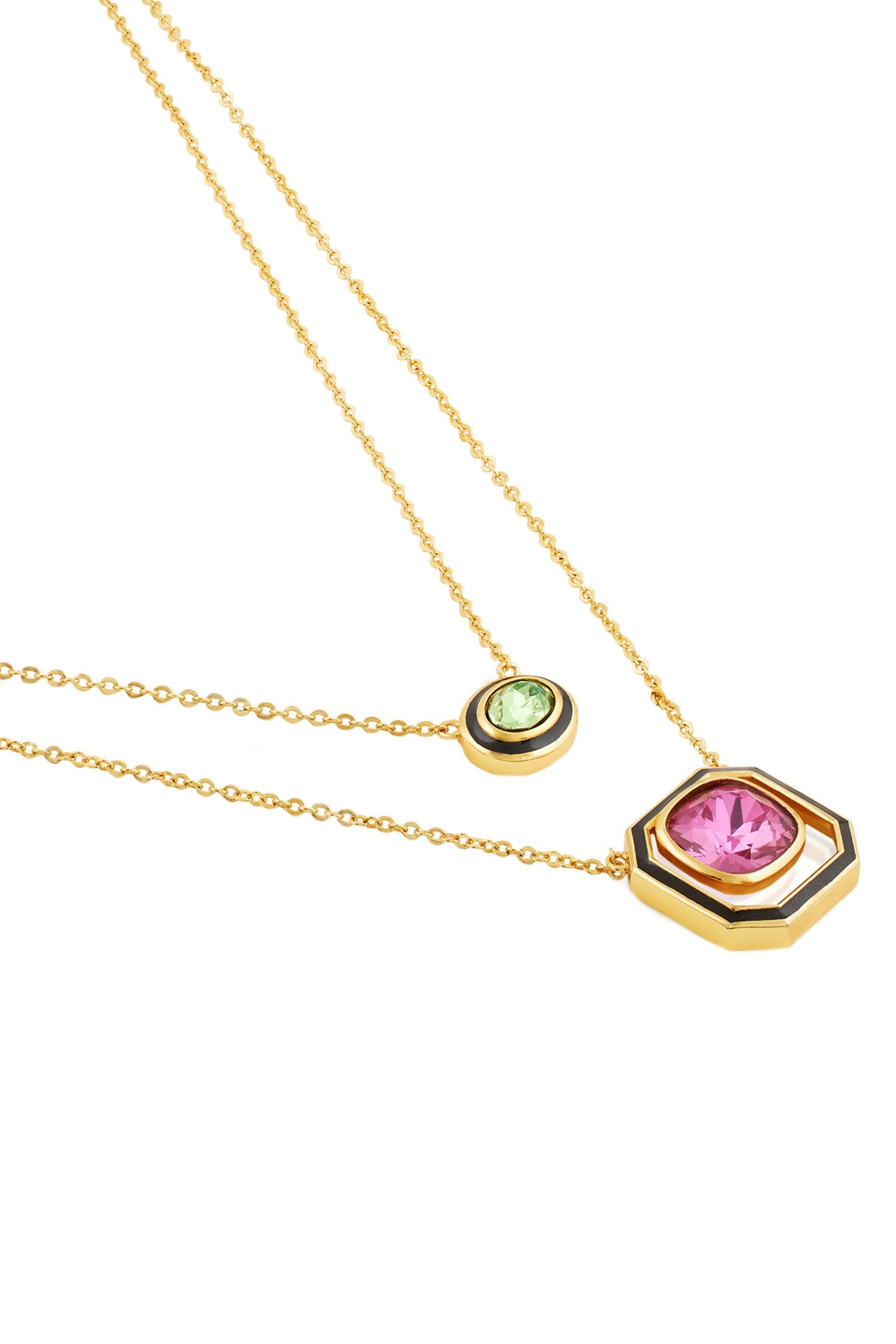 Layered Necklace with Crystal Embellishment 