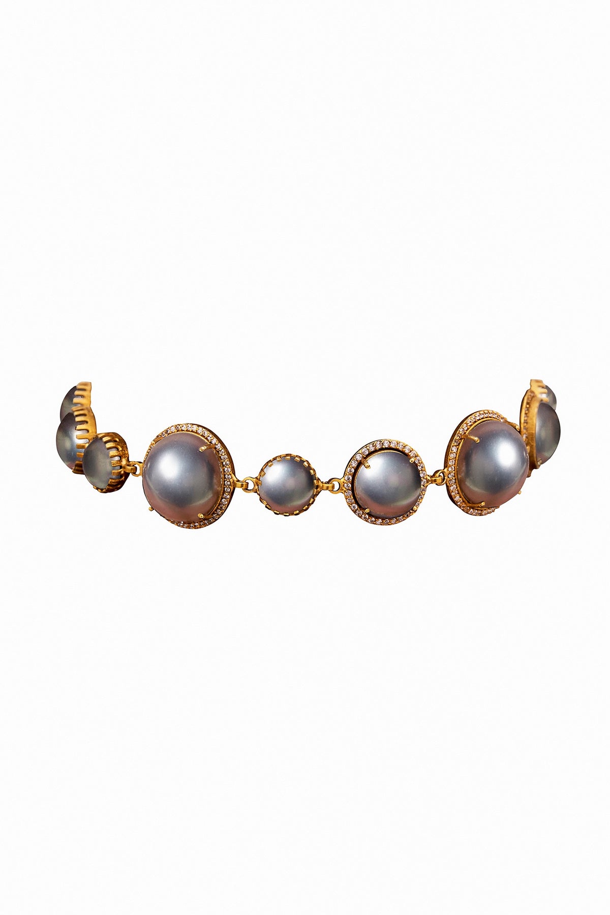Grey Pearl Embellished Choker 