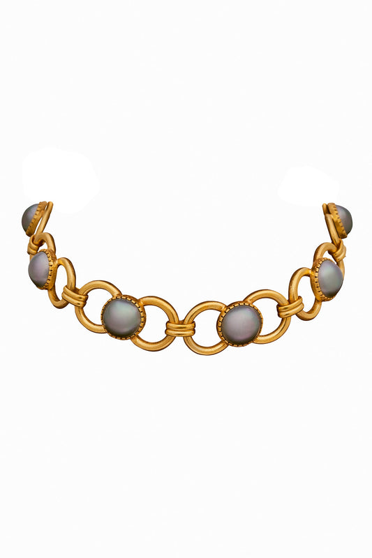 Grey Pearl Link Choker 