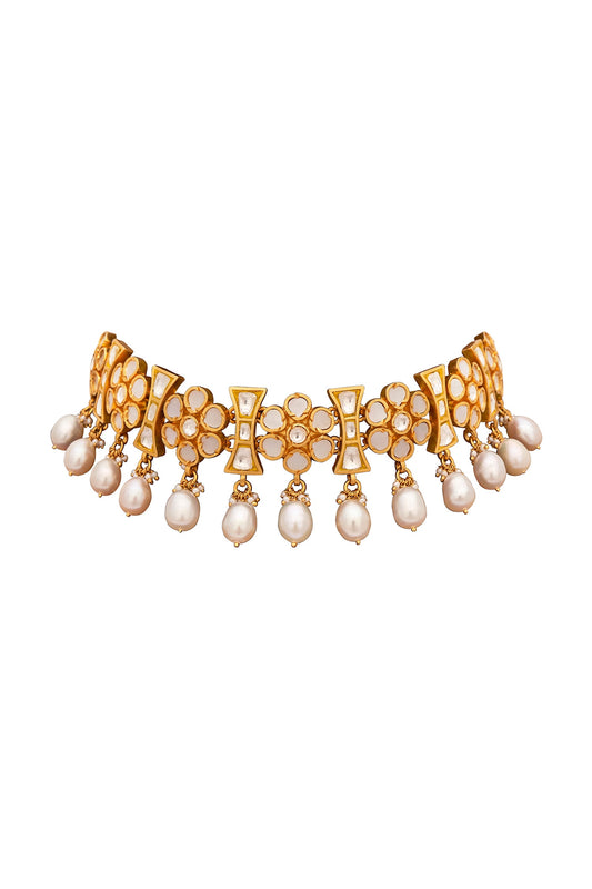 Geometric Stone Embellished Choker 