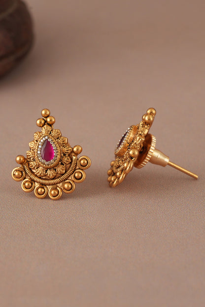 Antique Gold Ruby Mangalsutra Set 