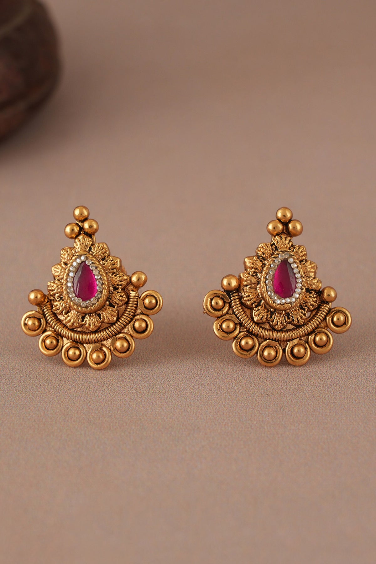 Antique Gold Ruby Mangalsutra Set 