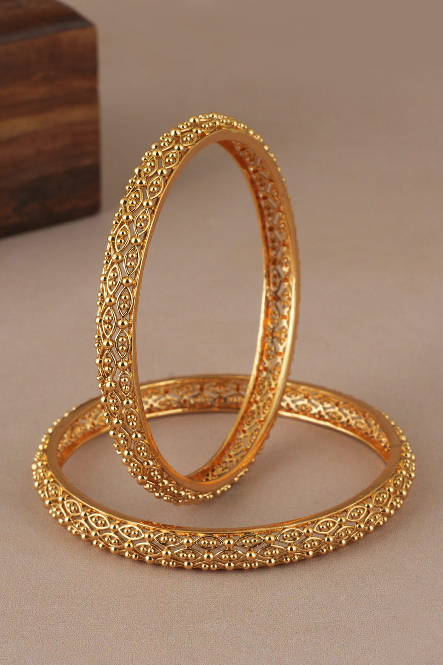 Designer Gold Plated Bangle Set 