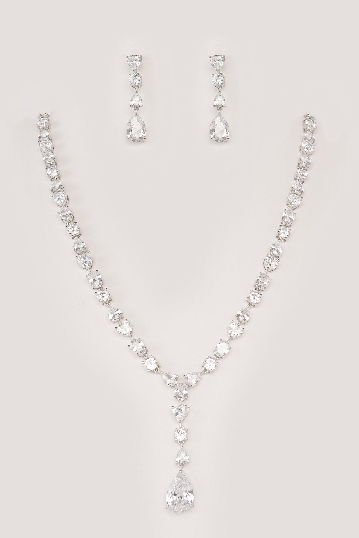 Diamond Pendant Necklace & Earring Set 