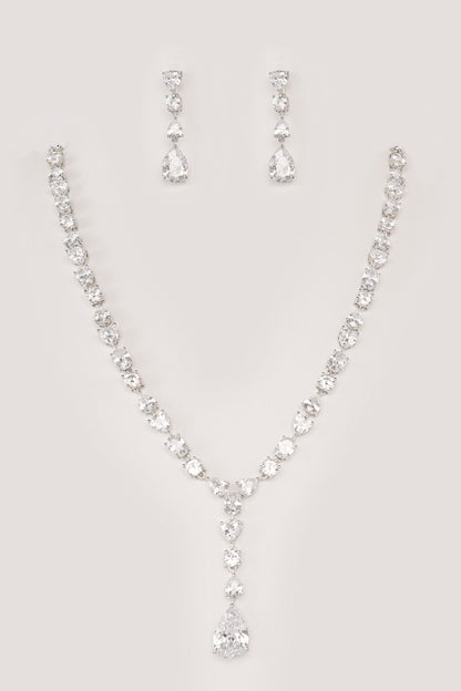 Diamond Pendant Necklace & Earring Set 