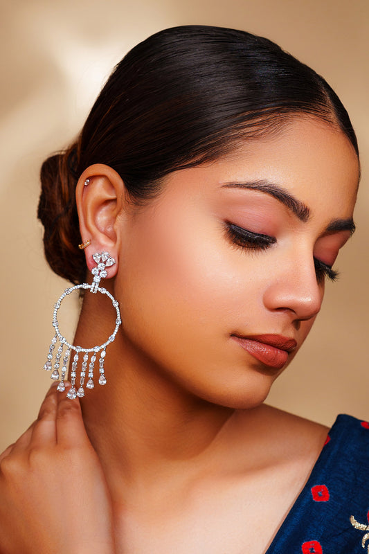 Contemporary Diamond Chandbali Earrings 
