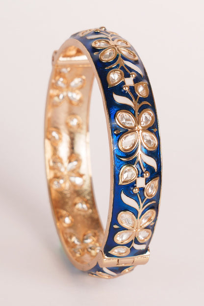Blue Meenakari Kundan Bangles 