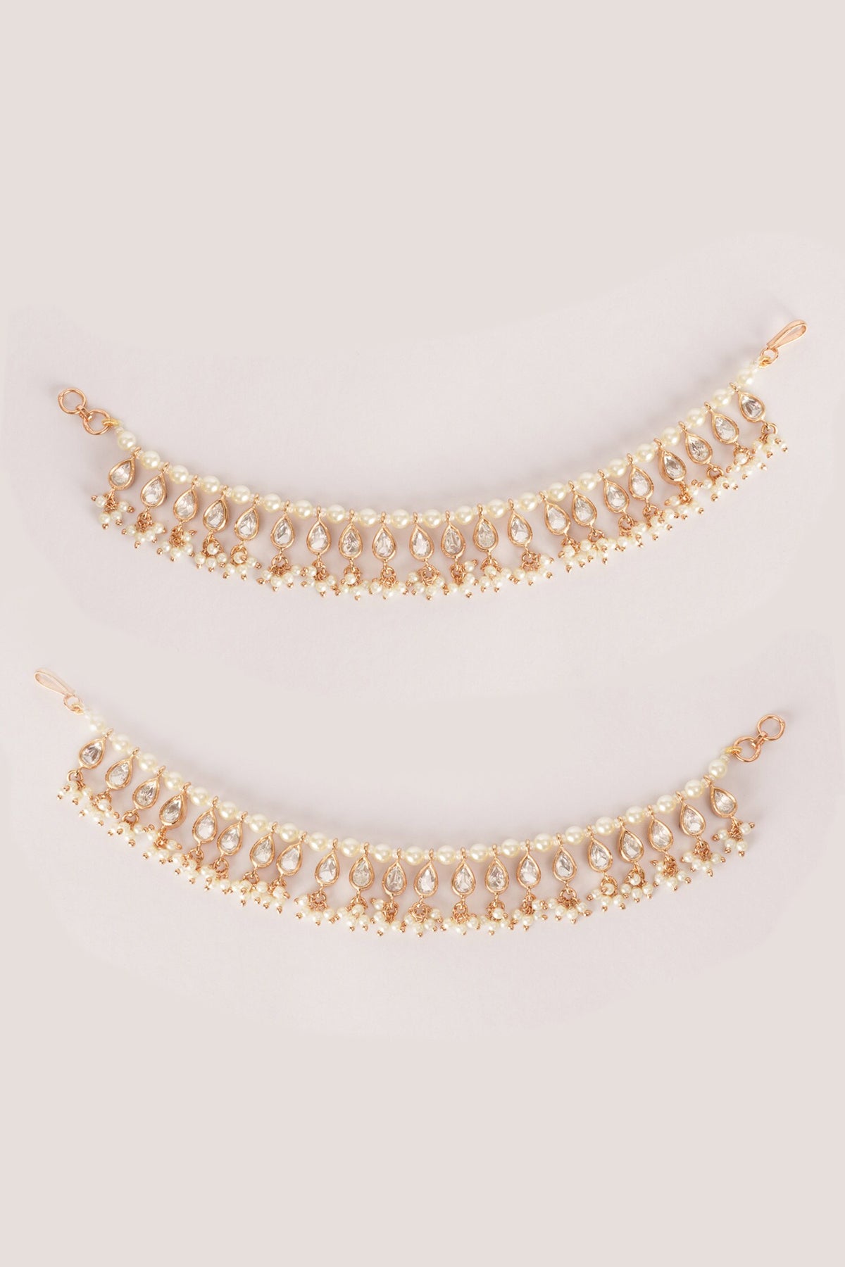 Kundan Polki Pair of Ear Chains 