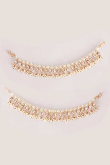 Kundan Polki Pair of Ear Chains 