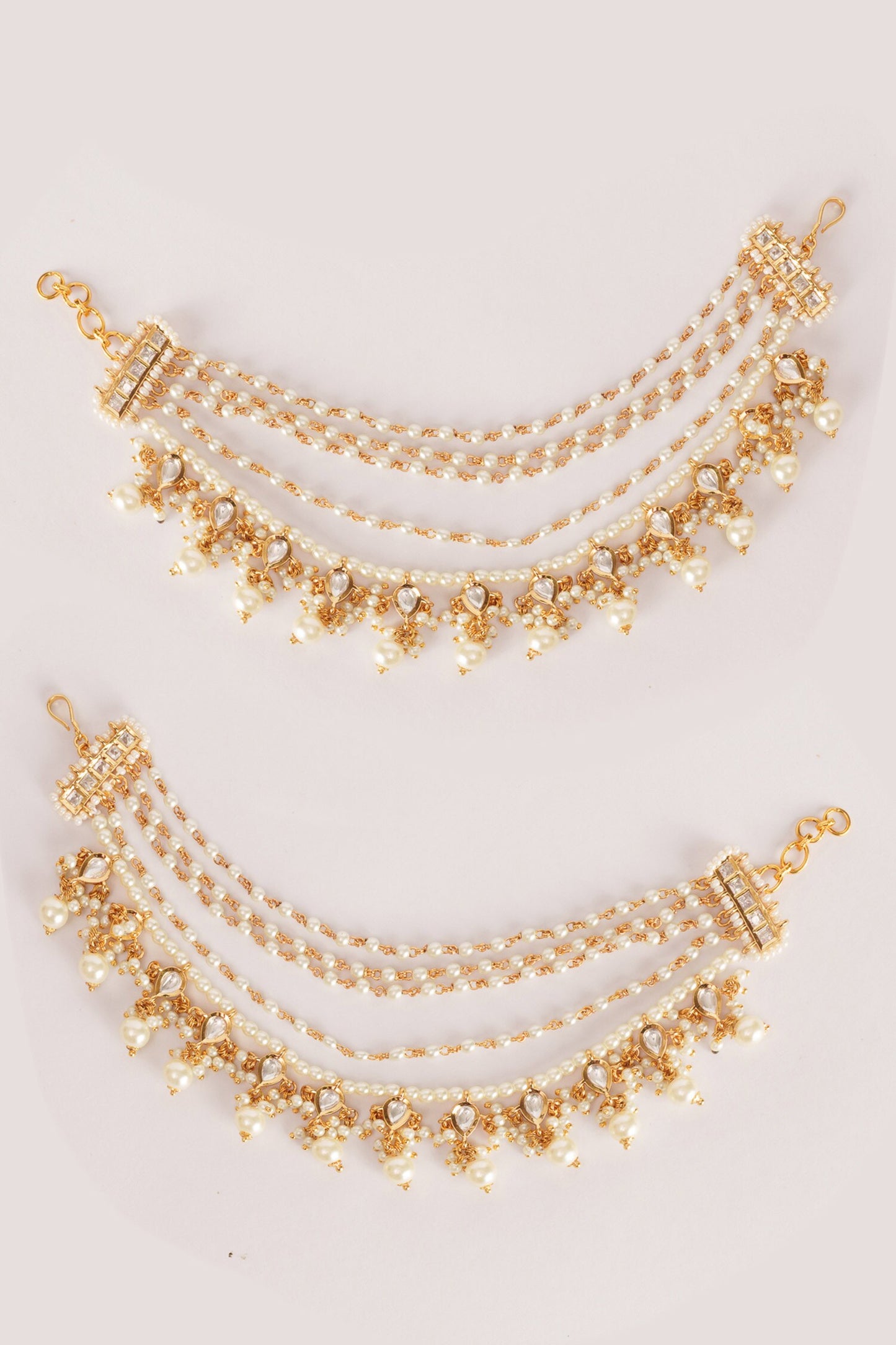 Kundan Polki Ear Chains 
