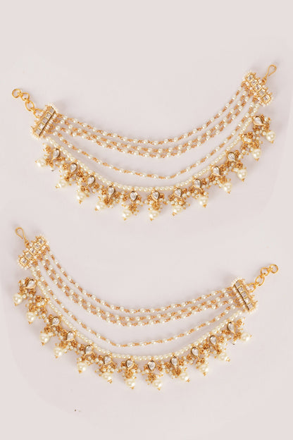 Kundan Polki Ear Chains 