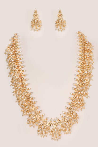 Kundan Polki Long Necklace Set 