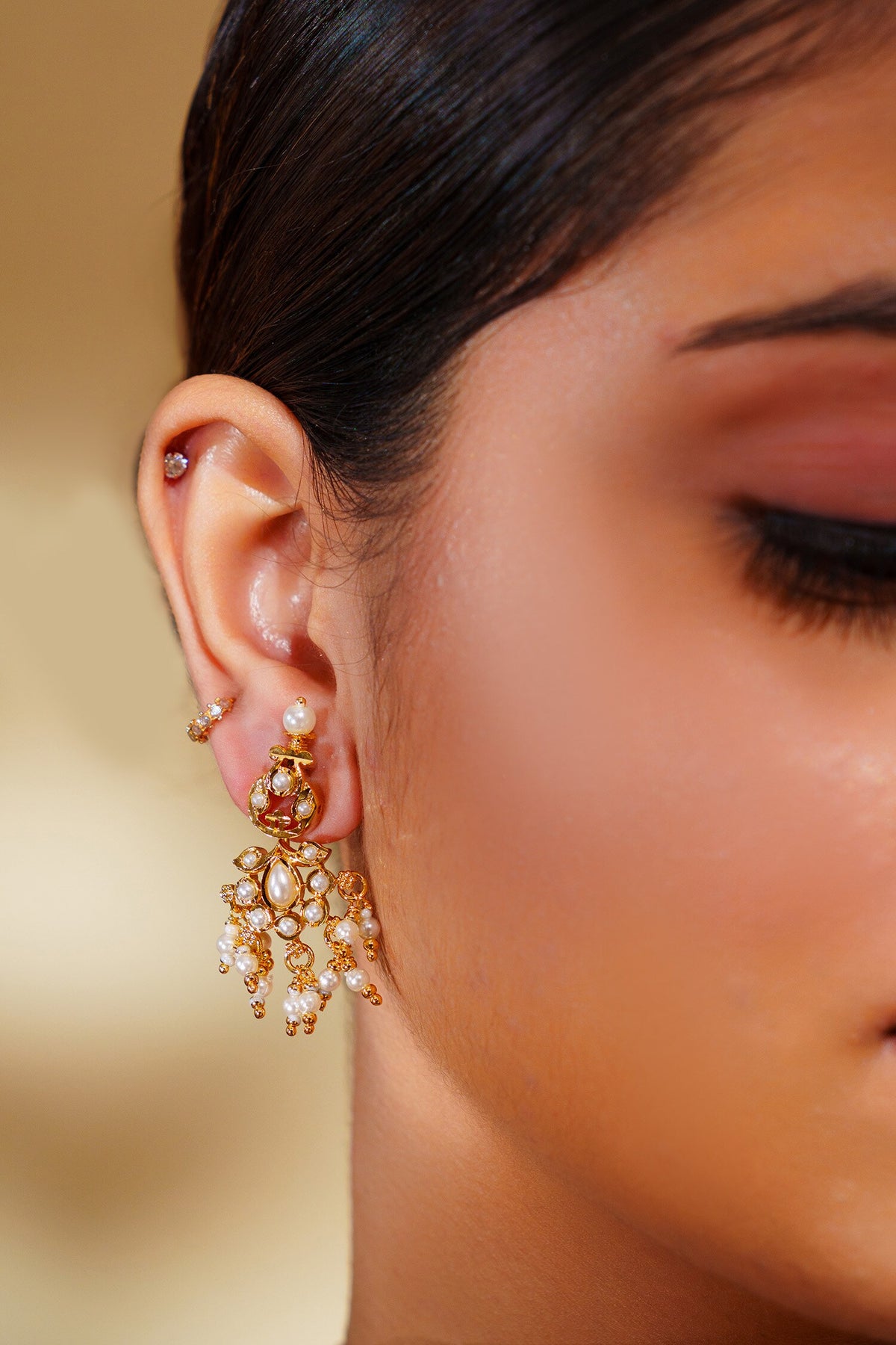 Kundan Polki Long Necklace Set 