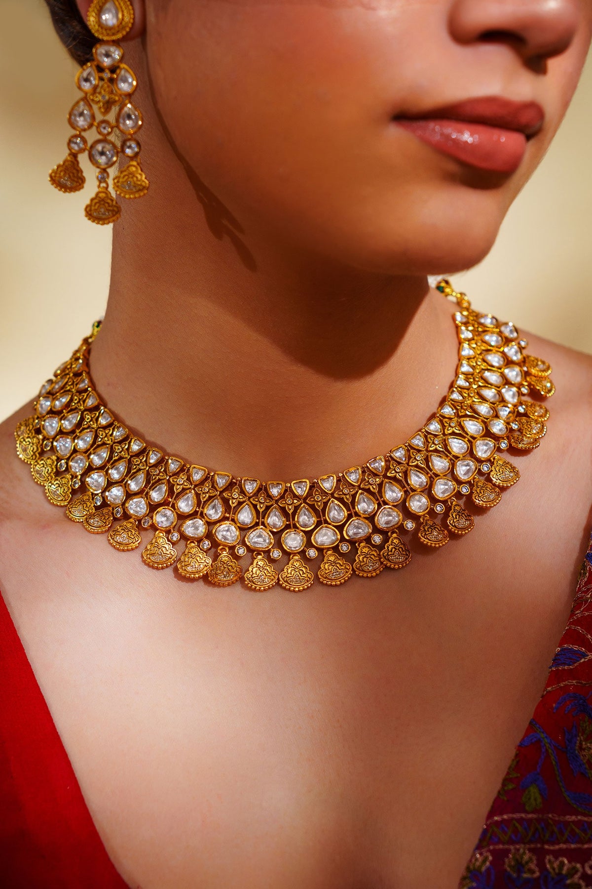Kundan Polki Jewellery Set 
