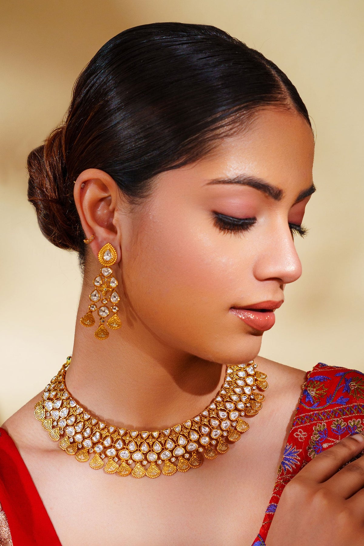 Kundan Polki Jewellery Set 