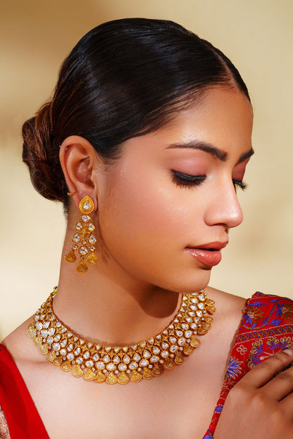 Kundan Polki Jewellery Set 