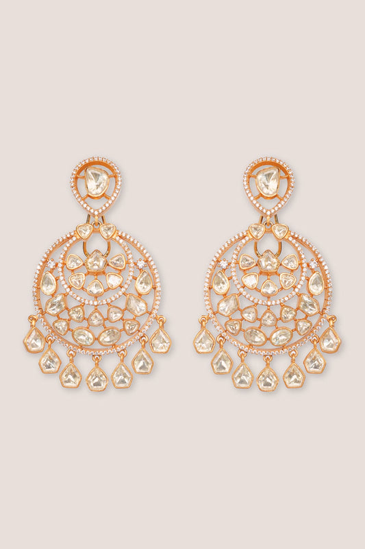 Moissanite Chandbali Earrings 