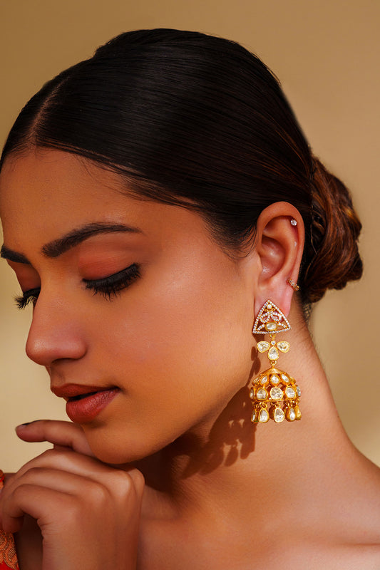 Moissanite Jhumka Earrings 