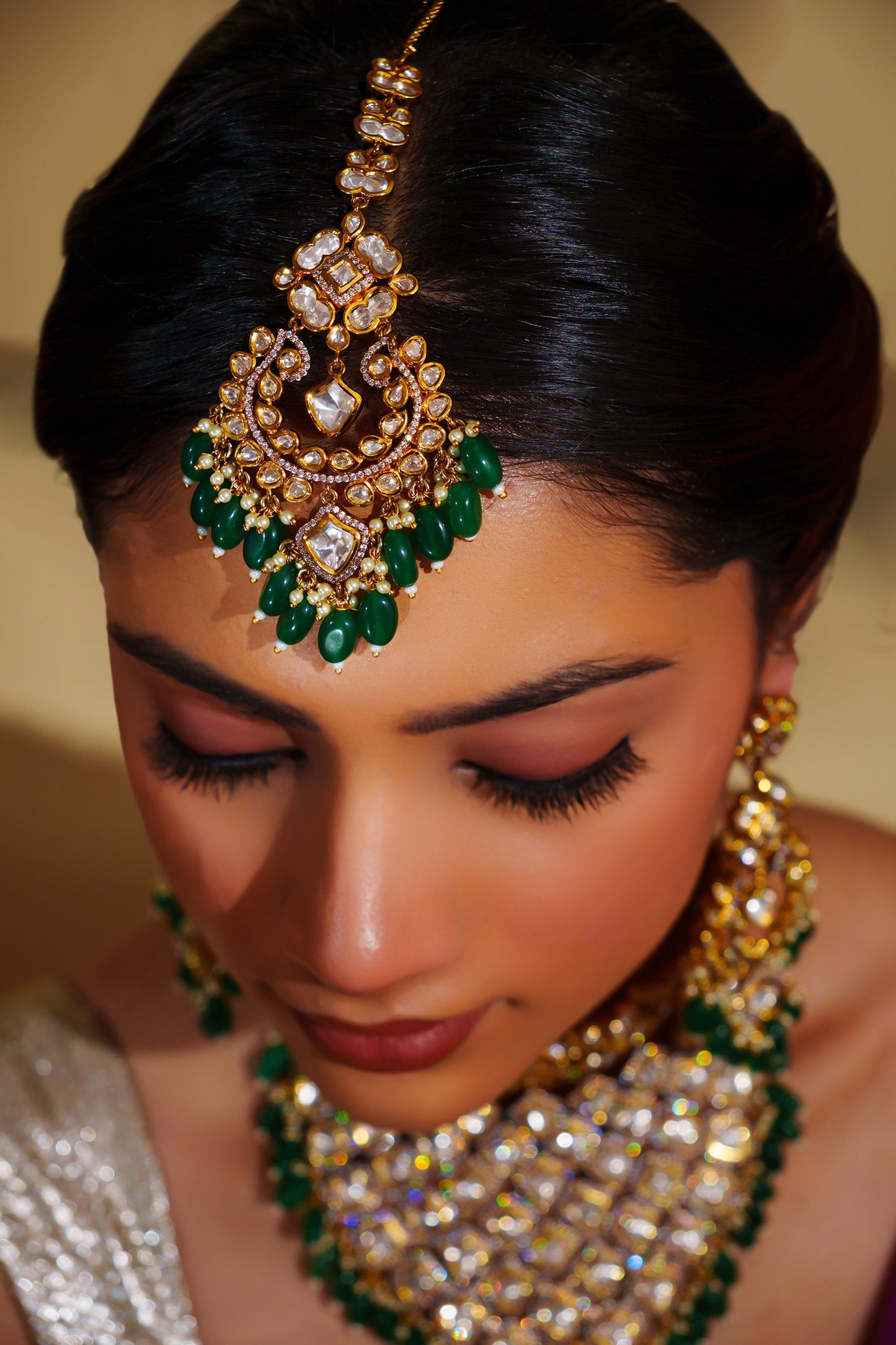 Kundan Necklace Set With Maangtikka 